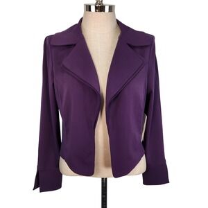 Iris Setlakwe NWT Womens Purple Short Jacket Double Collar L Designer Split Cuff